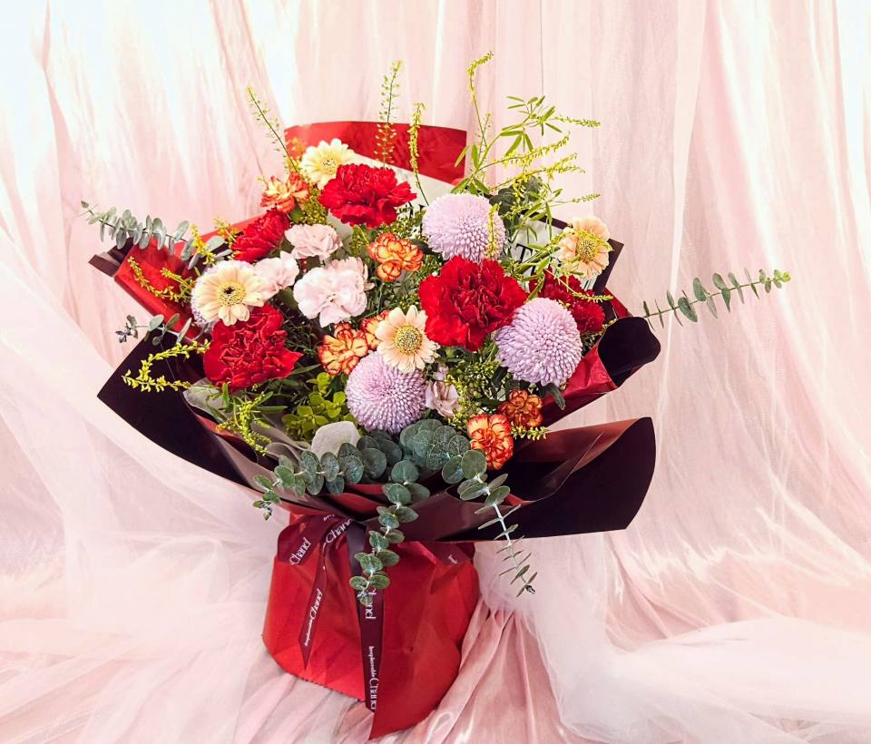 母親節花束預購_（暖心詩篇．熾紅綻放）-實拍圖片