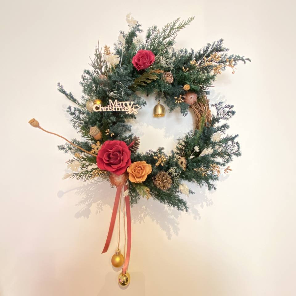 聖誕花圈-大-實拍圖片
