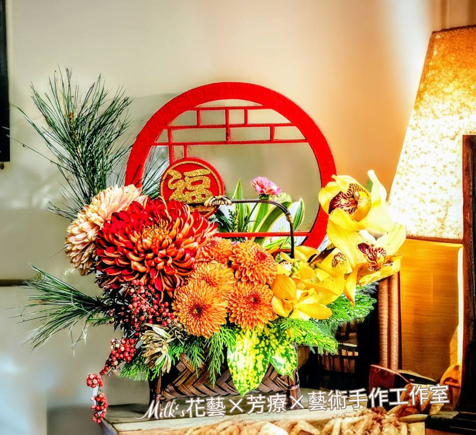 春節提籃花禮-實拍圖片