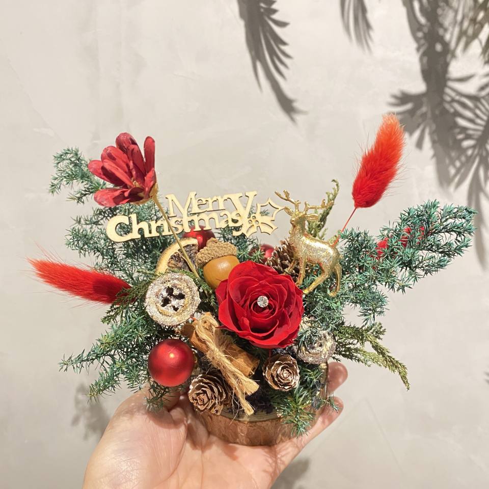 不凋聖誕桌飾-小-實拍圖片