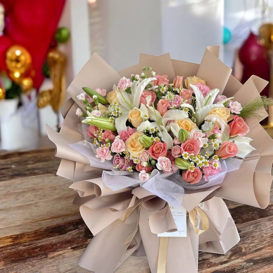 畢業花束預購_ 米色系-實拍圖片