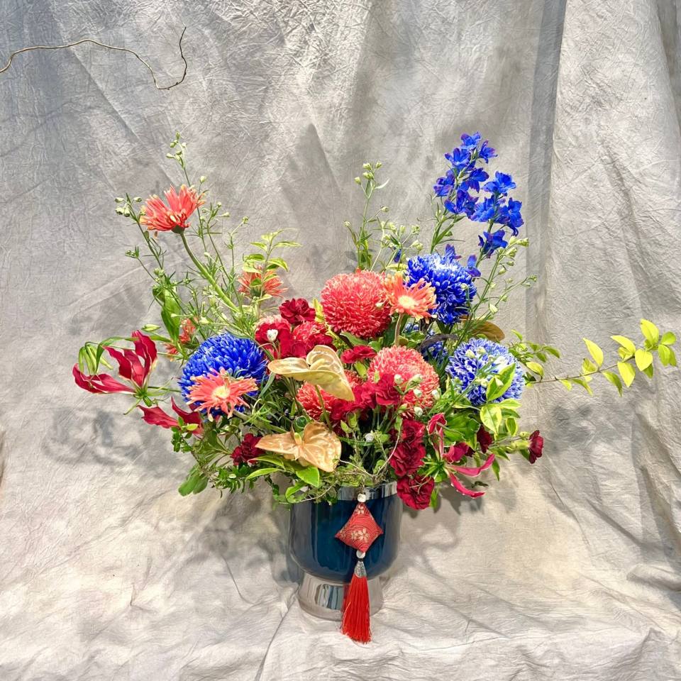 紅與藍的碰撞-實拍圖片