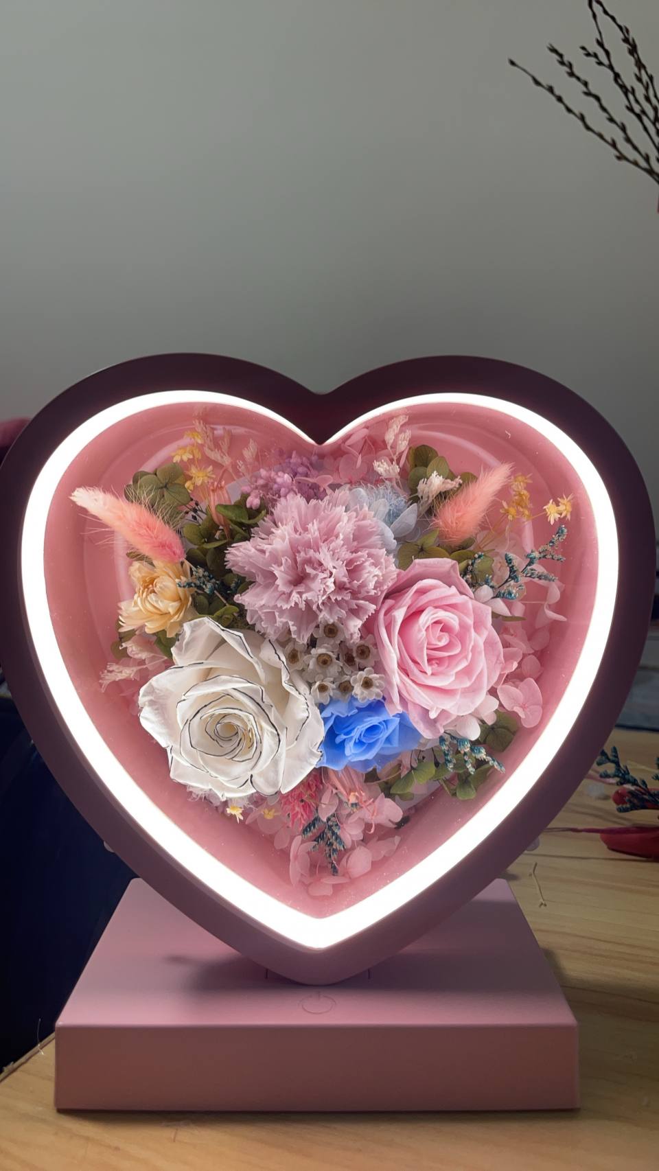 愛心燈座-實拍圖片