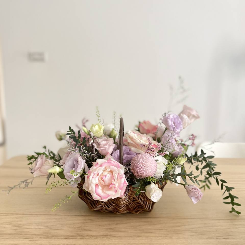 夏日粉彩提籃花-實拍圖片