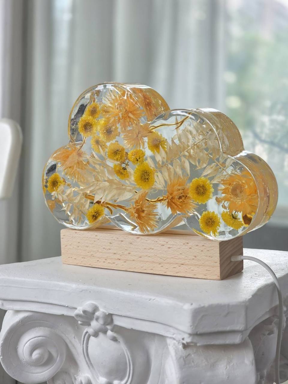 乾燥花、永生花夜燈-實拍圖片