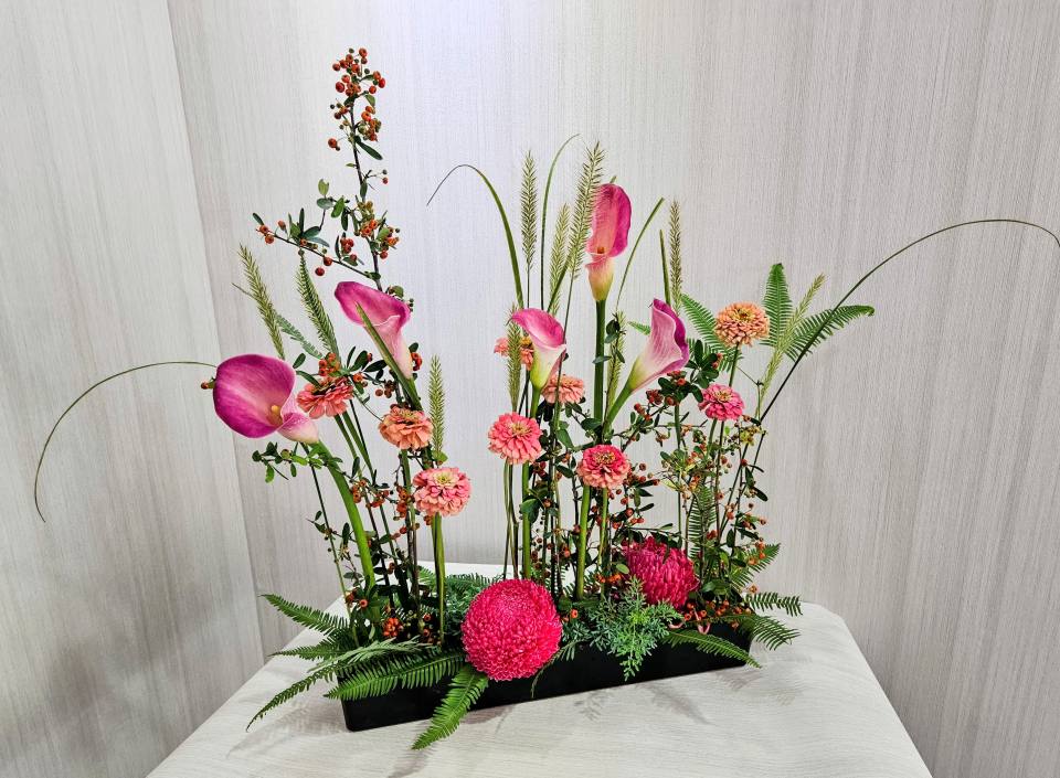 平行線桌花設計-實拍圖片