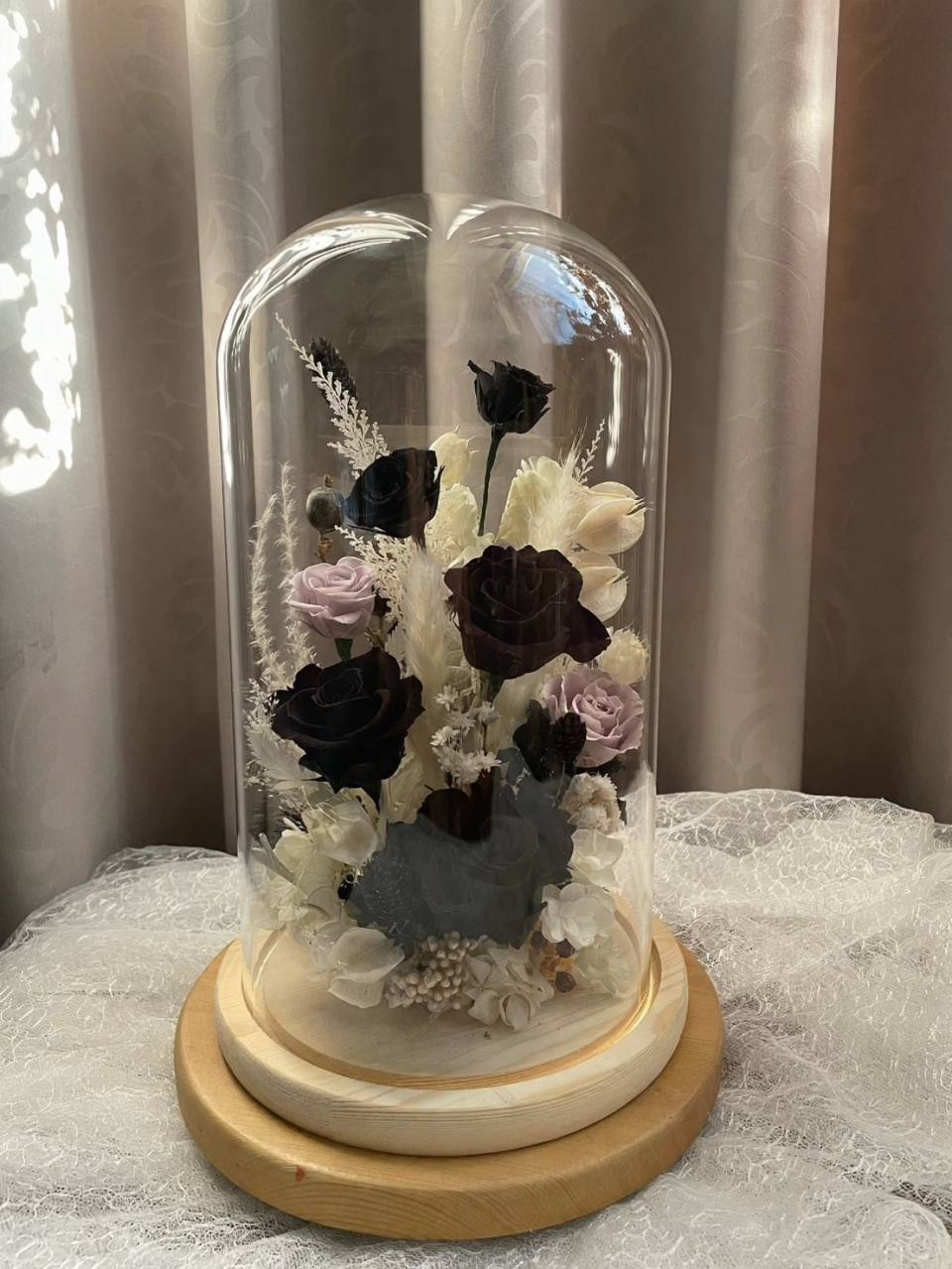 【永生花禮】暗黑浪漫永生花盅/開幕花禮/升遷花禮/祝賀花禮-實拍圖片