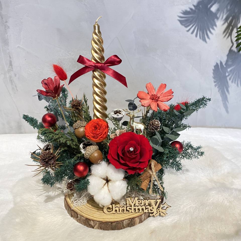 不凋聖誕桌飾-中-實拍圖片