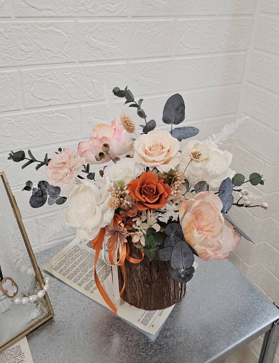 永生花 新居賀禮 升遷 開幕花禮 桌花 居家 新年 婚禮 入厝花禮-實拍圖片