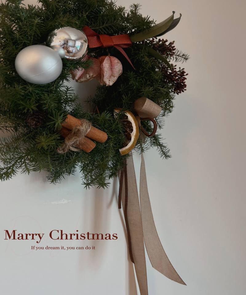 Mini 欒樹鈴鐺🔔聖誕花圈-實拍圖片