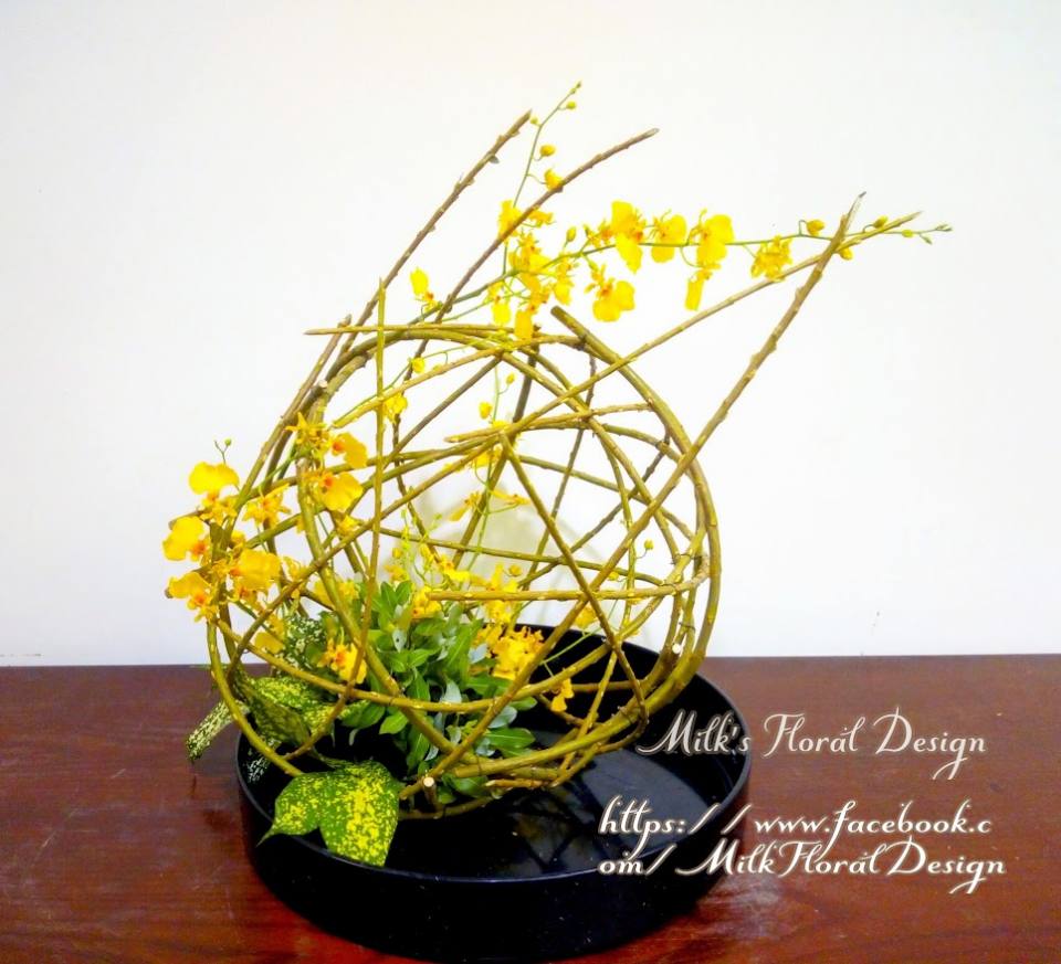 米柳架構桌花設計-實拍圖片