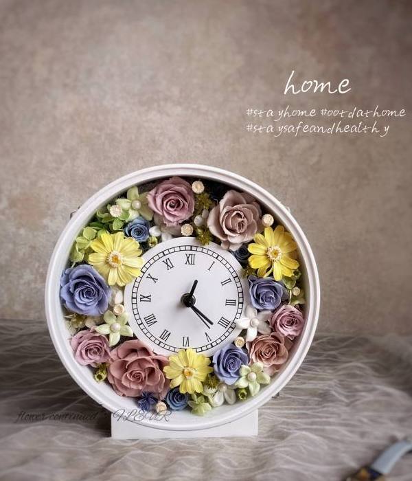 溫柔時光花時鐘-實拍圖片