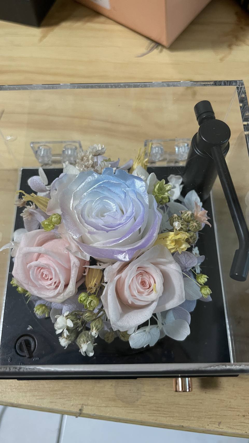 永生花留聲機音樂盒-實拍圖片