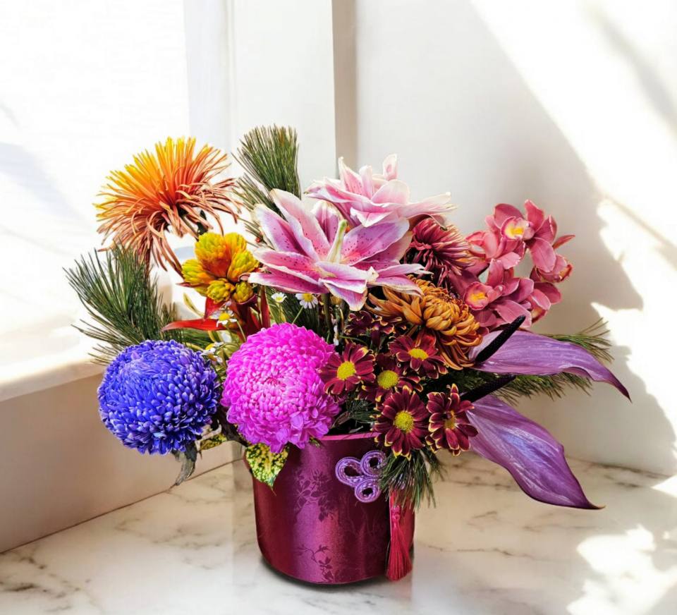 春節花藝C_ 如意百合-實拍圖片