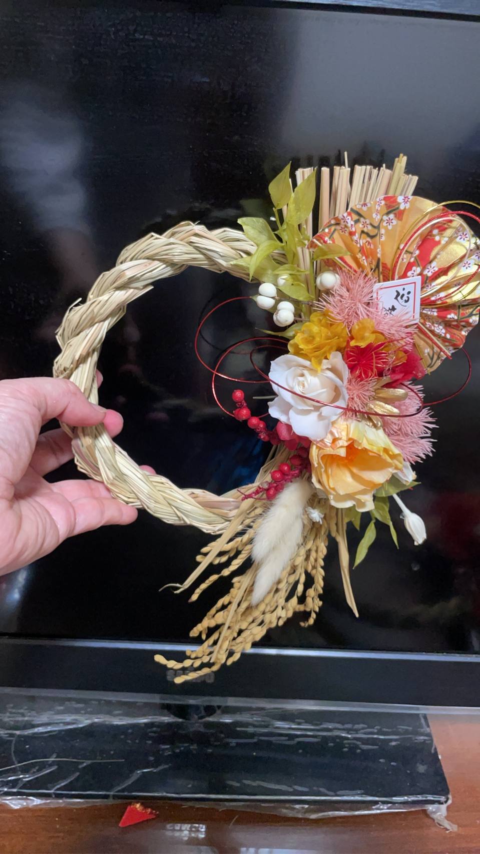 日式和風稻穗花圈