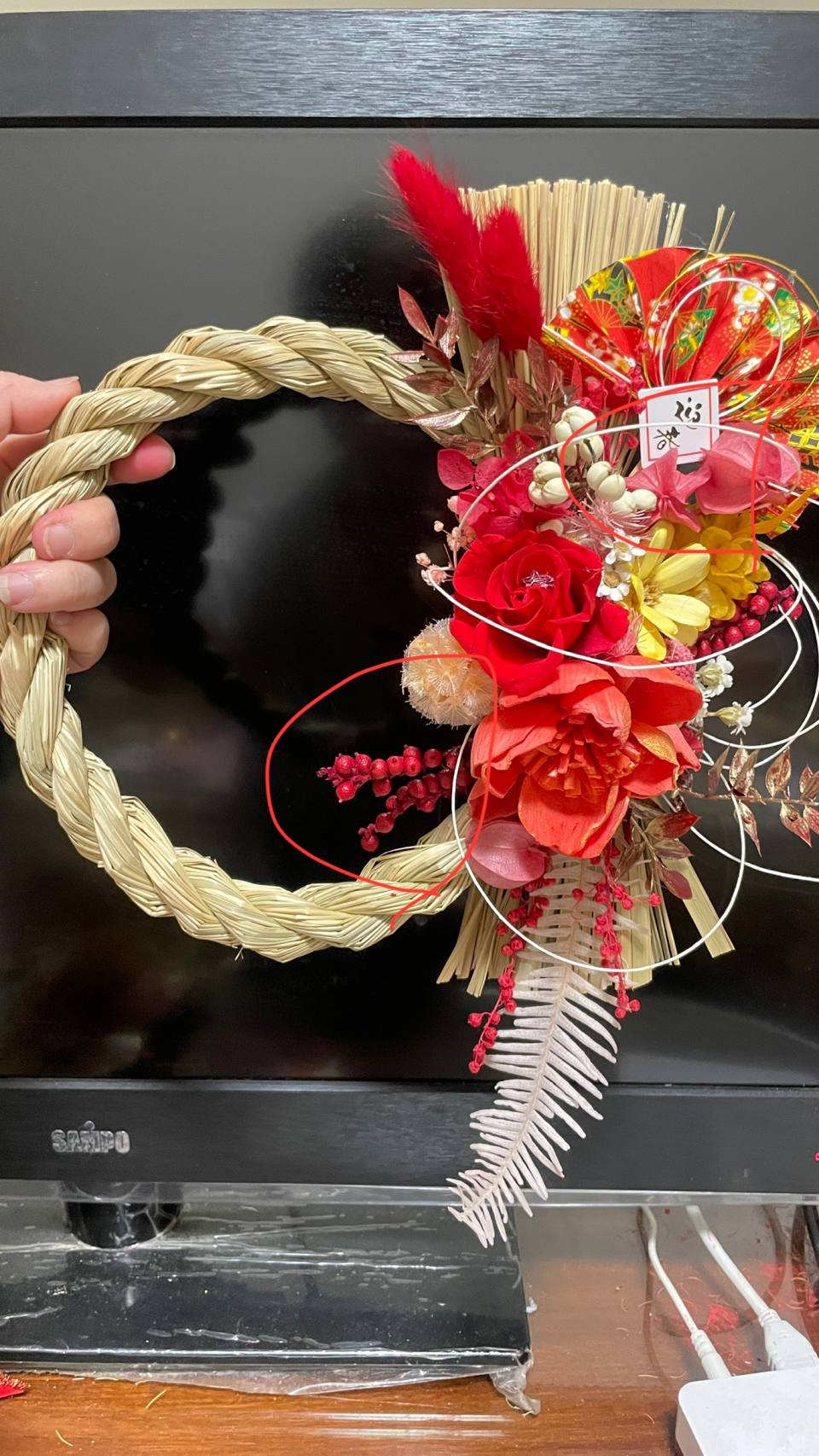 日式新春招福花圈-實拍圖片