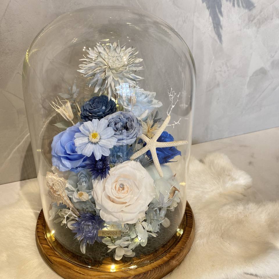 玻璃盅永生花-可客製色系-實拍圖片
