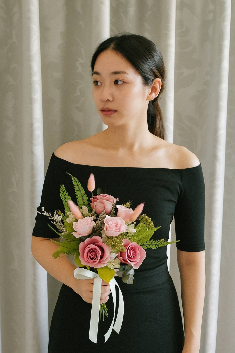 浪漫粉色系永生花束/永生捧花/拍照捧花/新娘捧花/登記花束-實拍圖片