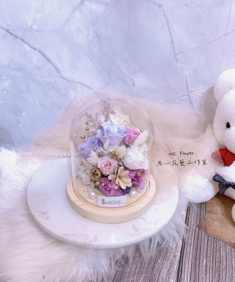 永生花玻璃盅-實拍圖片