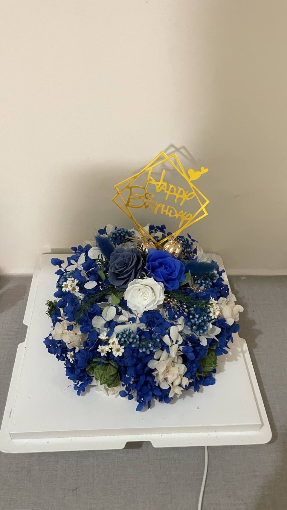 永生花生日蛋糕-實拍圖片