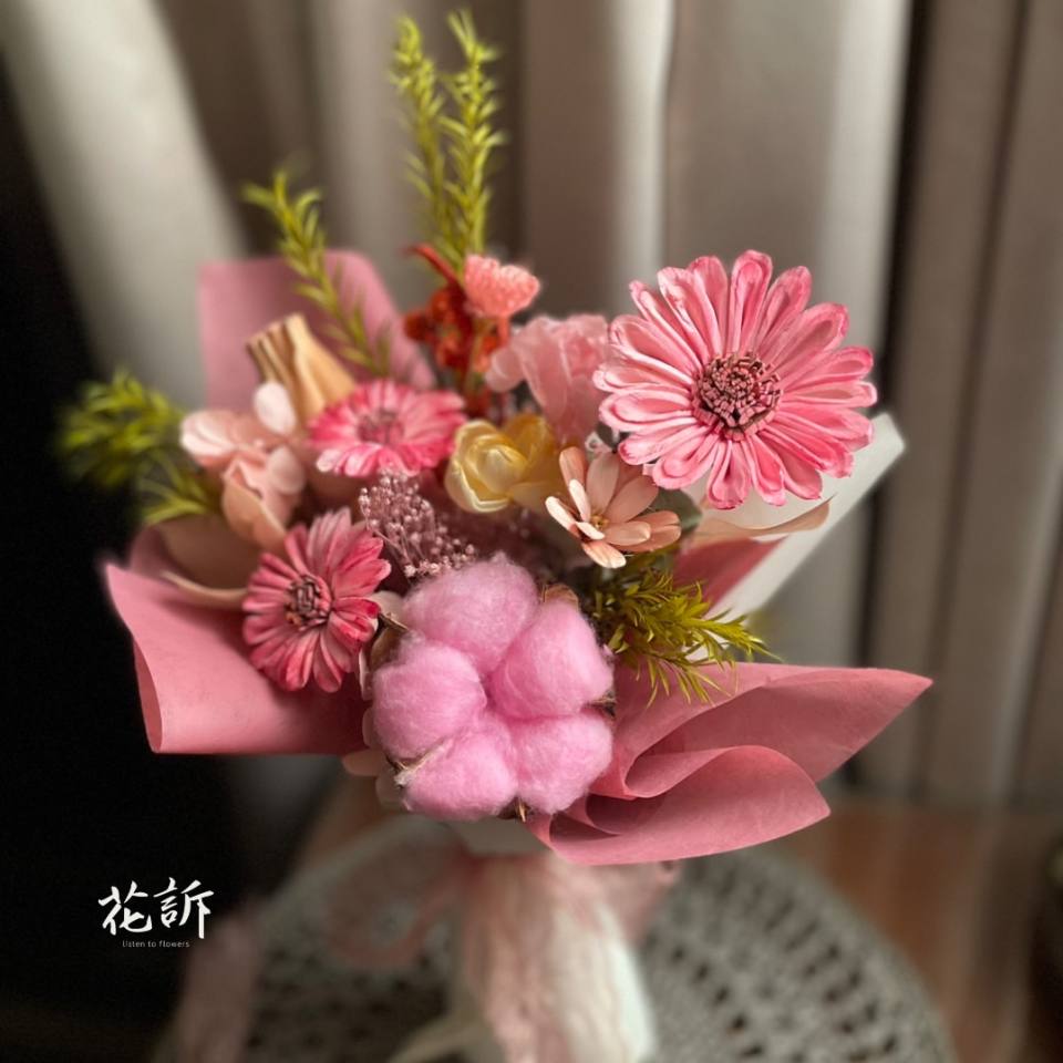 索拉粉色系向日葵花束/情人節/生日禮物【含提盒包裝】-實拍圖片