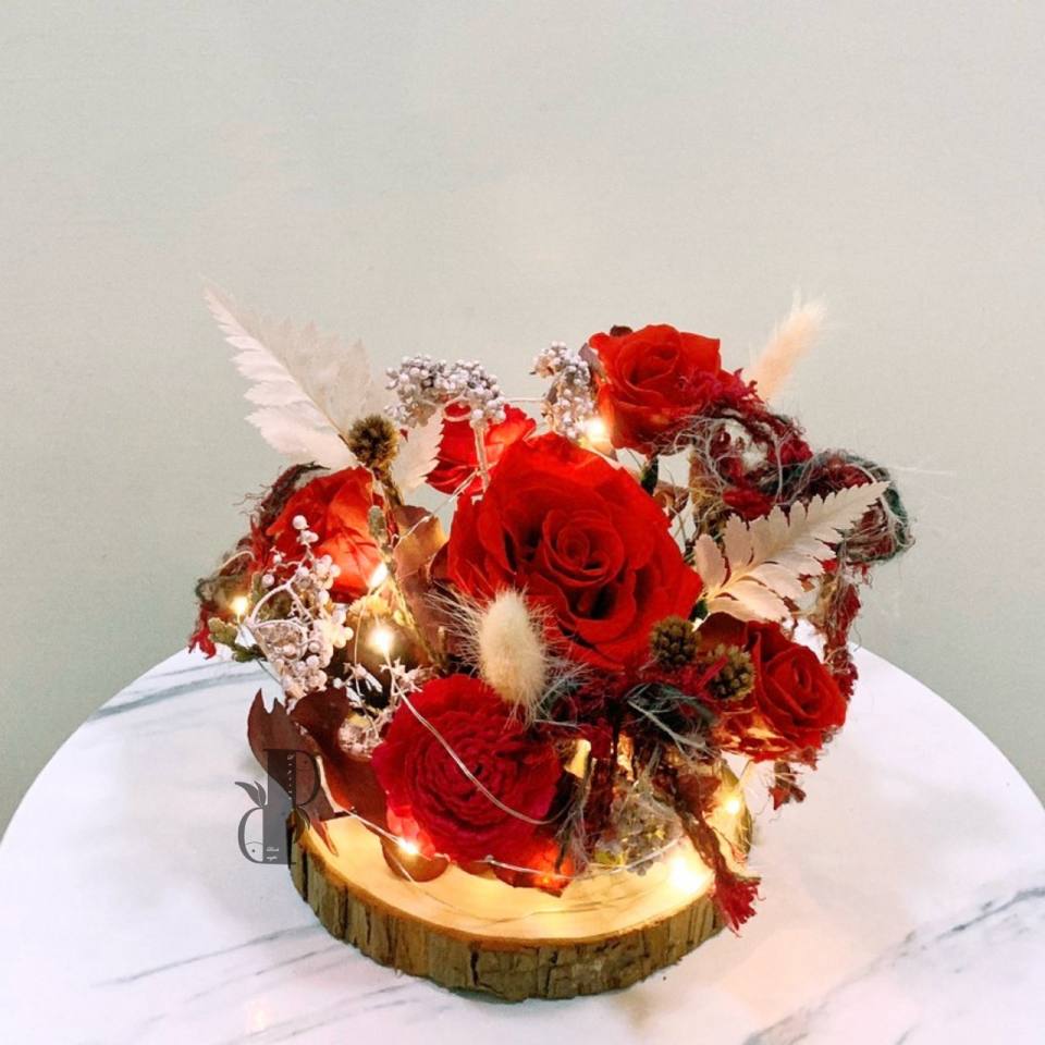 永生花木片座-實拍圖片