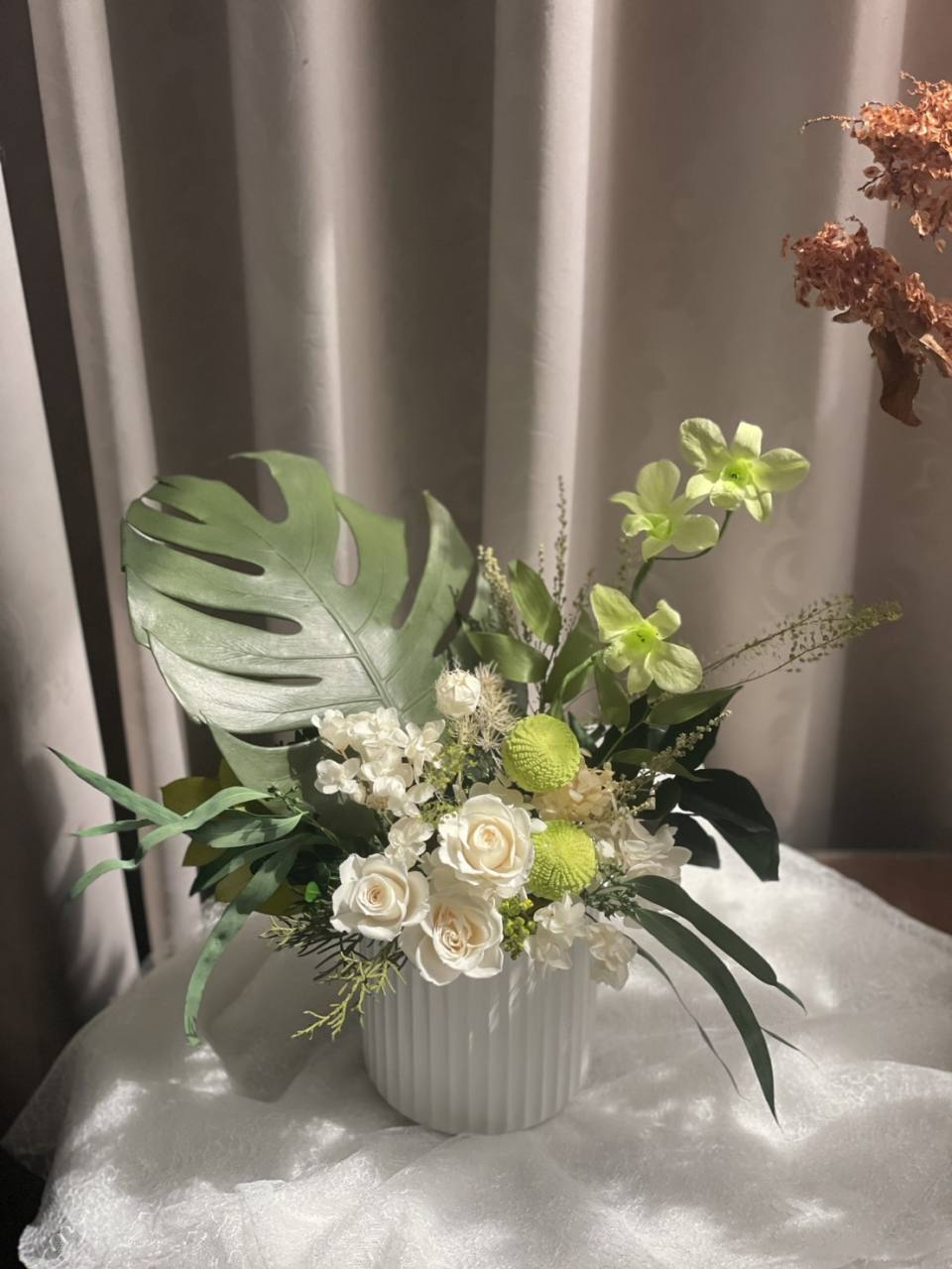 【永生花禮】微光葉語永生龜背葉花禮/開幕花禮/升遷花禮/祝賀花禮-實拍圖片