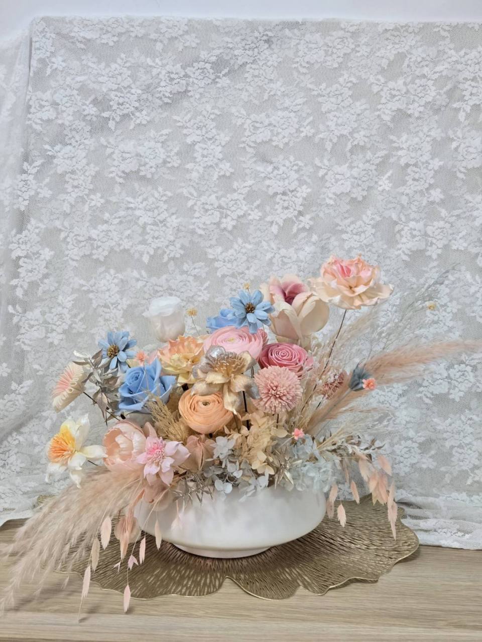 浪漫唯美永生花開幕花禮-實拍圖片