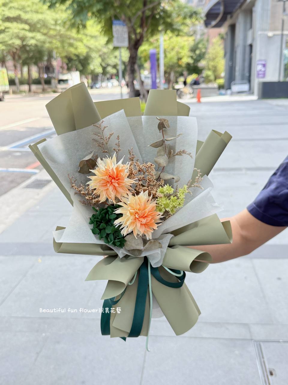 畢業花束｜夕陽抹茶花束-實拍圖片