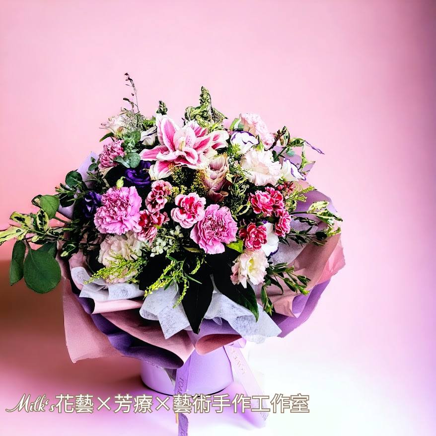 母親節豪華花束預購(重瓣百合)-實拍圖片