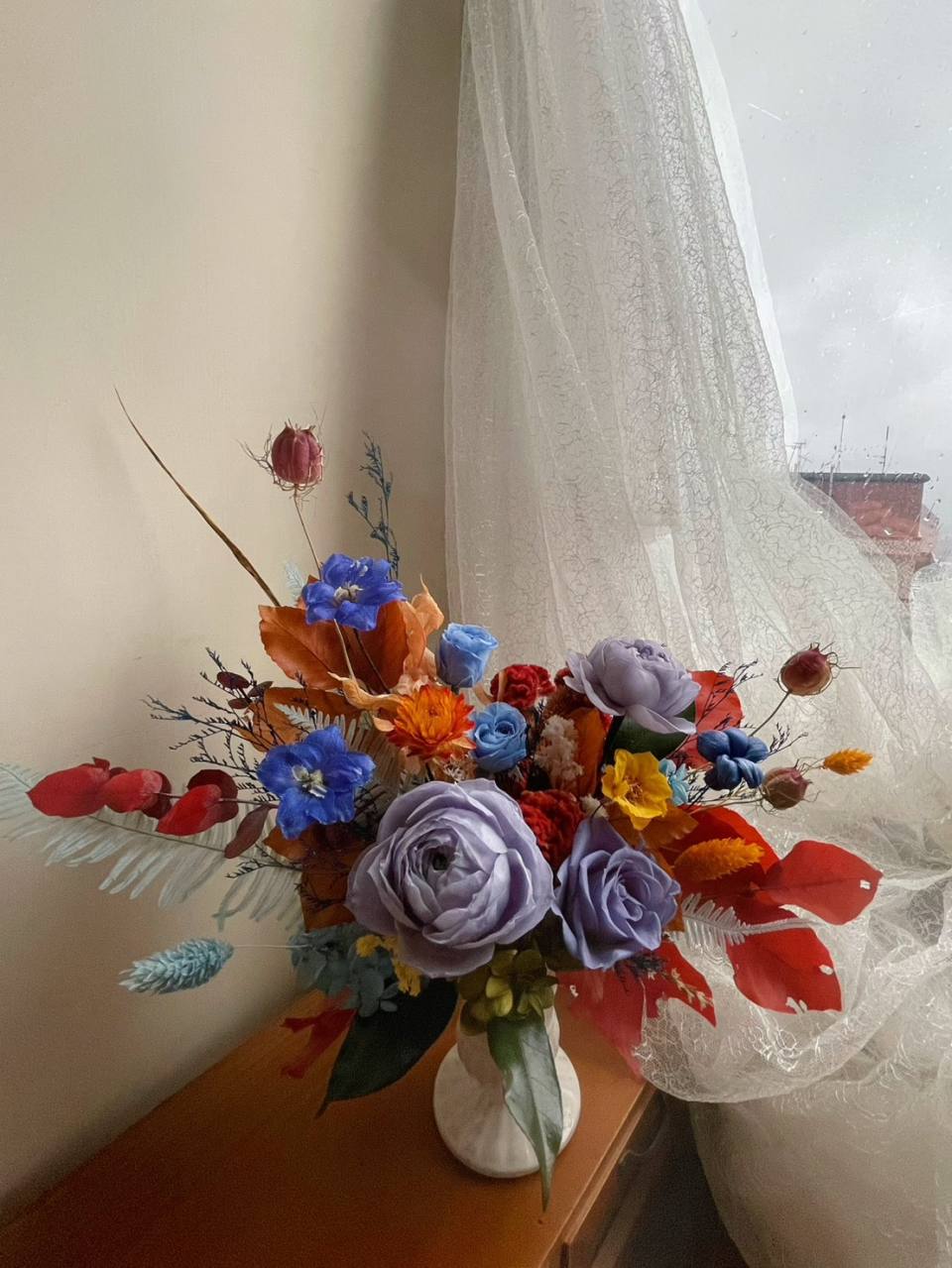 歐式高腳桌花/開幕花禮/升遷花禮/祝賀花禮 永生花-實拍圖片