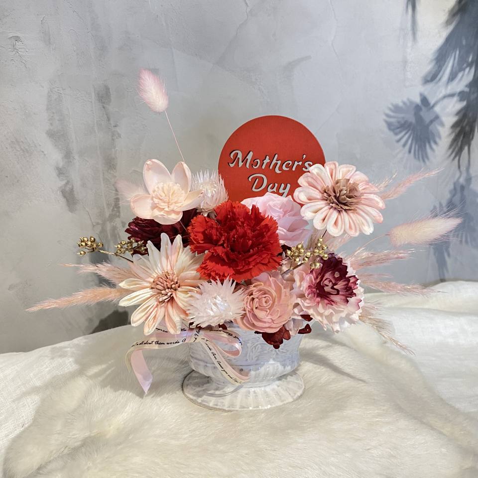 母親節永生花-clay花器(小)-實拍圖片