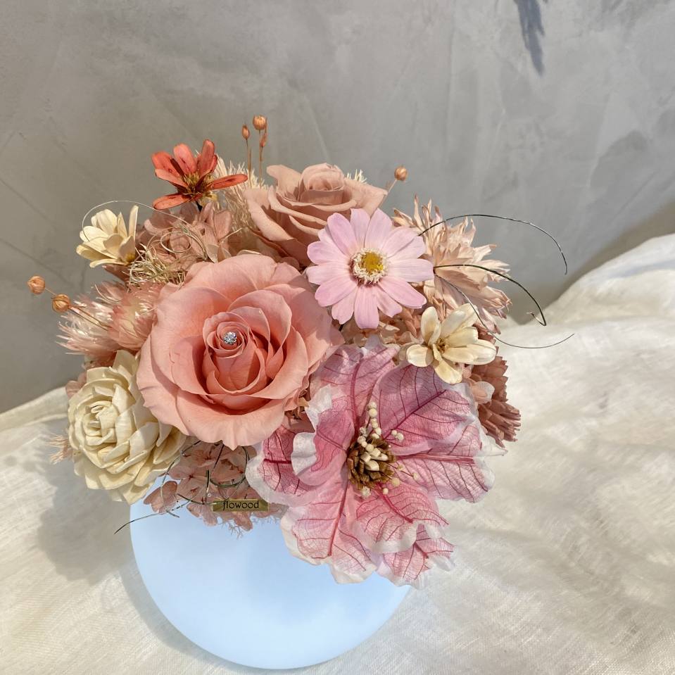 會發亮的花器-粉色系-實拍圖片