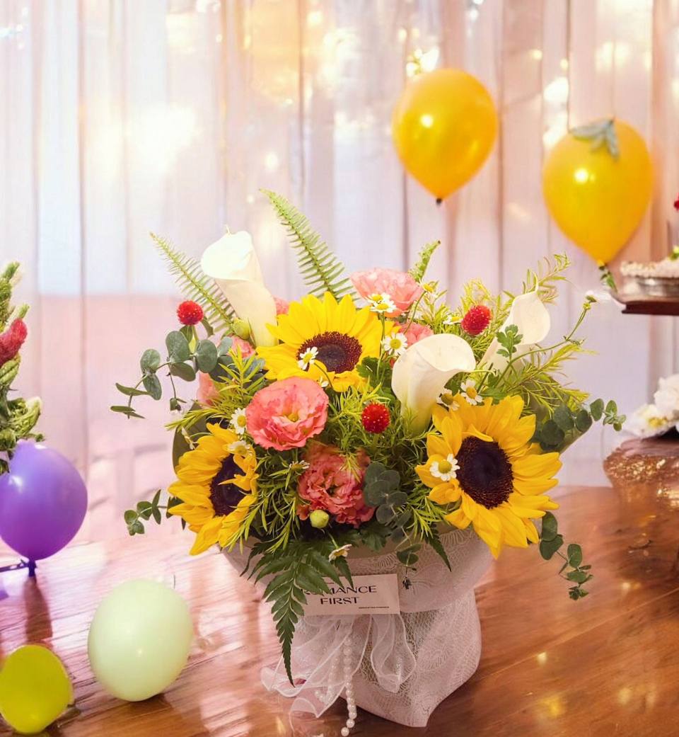 畢業花束_（海芋向日葵）-實拍圖片