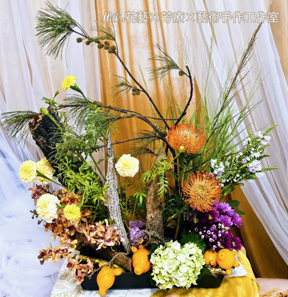 秋季禮讚桌花-實拍圖片